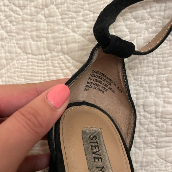 Steve Madden black suede block heels - Picture 4 of 4